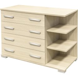Oslo 4 fiókos polcos komód