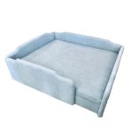 Teflonos bútorszövetből készült gyerek franciaágy - púderkék